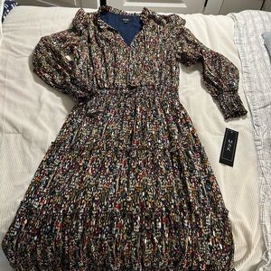 MSK Multicolor Long Sleeve Dress